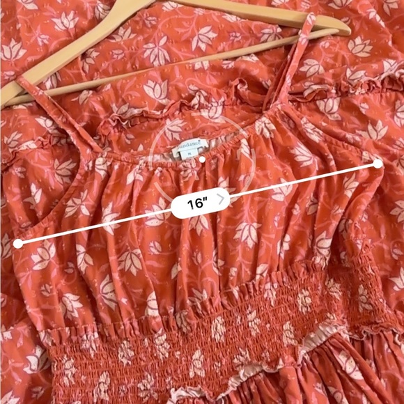 Sundance Artful Ari Maxi Dress Sundress Orange Floral Size Medium - Picture 7 of 8